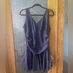 Dark Blue Plus Size Swim Dress